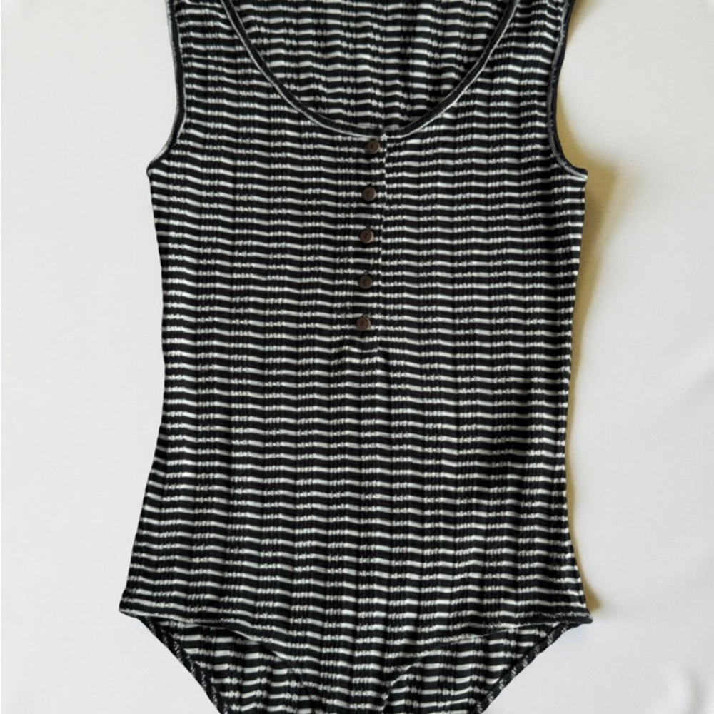 Lucky brand Stylish Striped Sleeveless Bodysuit